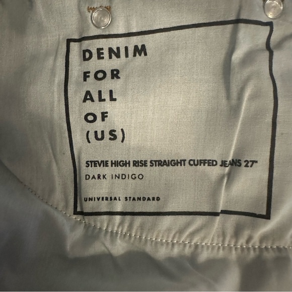 Universal Standard Stevie High Rise Cuffed Straight Jeans dark indigo size 26 - Picture 10 of 11